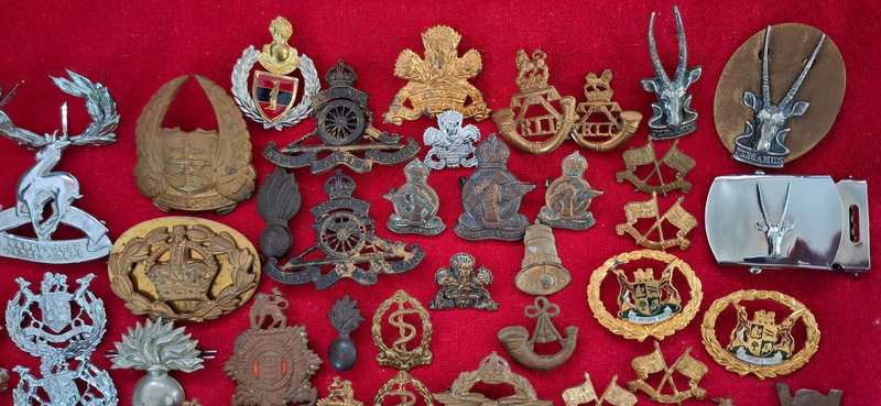 MIX LOT OF MILITARY BADGES  ------ ( 125 Badges ) Pins And Lugs Intact