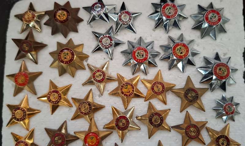 MIX LOT ARMY STAR RANKS   ( 75 RANKS )  Various Sizes   --- One Bid For The Lot