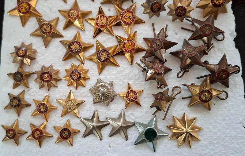 MIX LOT ARMY STAR RANKS   ( 75 RANKS )  Various Sizes   --- One Bid For The Lot