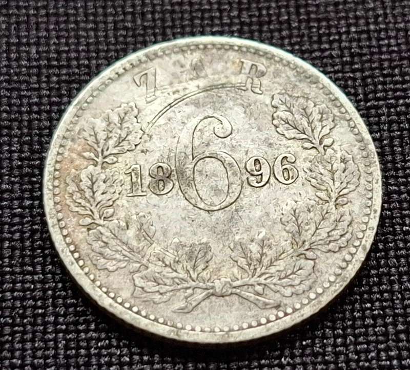 1896 ZAR Sixpence                     E46
