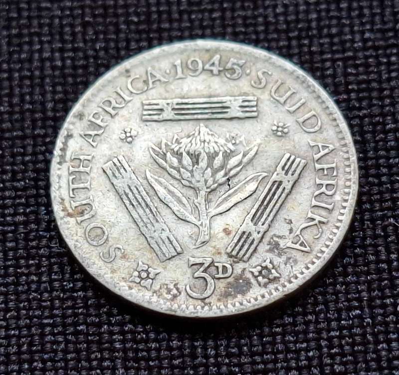 1945 Union Of South Africa Threepence                         E53