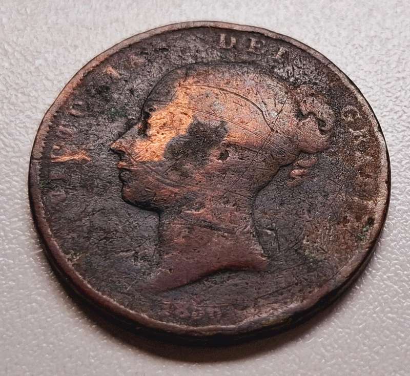 1856 Great Britain Penny      **  VERY RARE  **    STARTING @ R1             E56