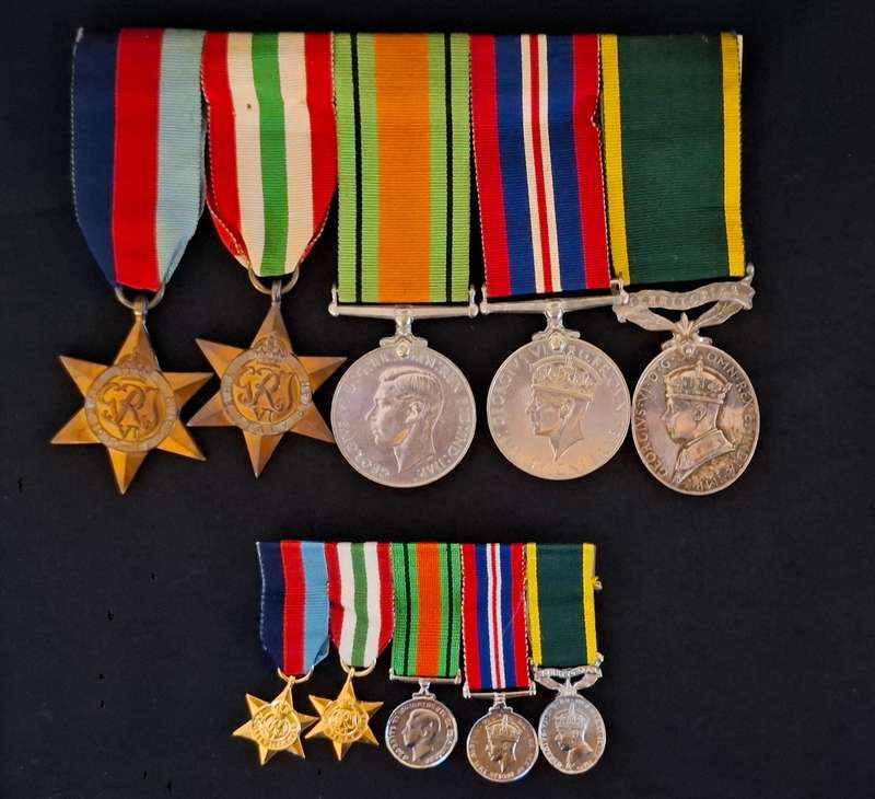 WW2  Territorial Efficiency Medal Group Full Sized And Miniature 7013078 CPL. GOVER C.W R.INNIS.FUS.