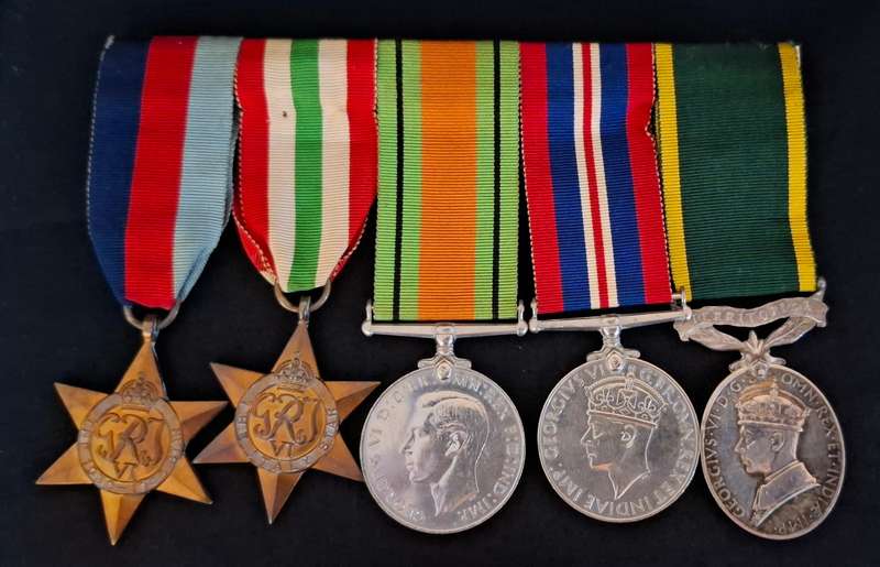 WW2  Territorial Efficiency Medal Group Full Sized And Miniature 7013078 CPL. GOVER C.W R.INNIS.FUS.