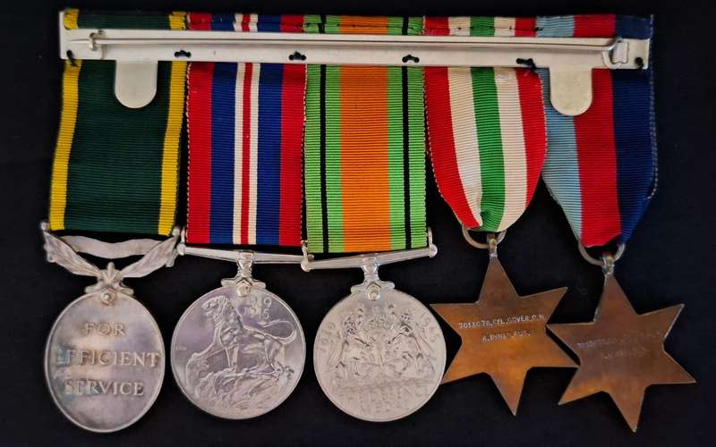 WW2  Territorial Efficiency Medal Group Full Sized And Miniature 7013078 CPL. GOVER C.W R.INNIS.FUS.