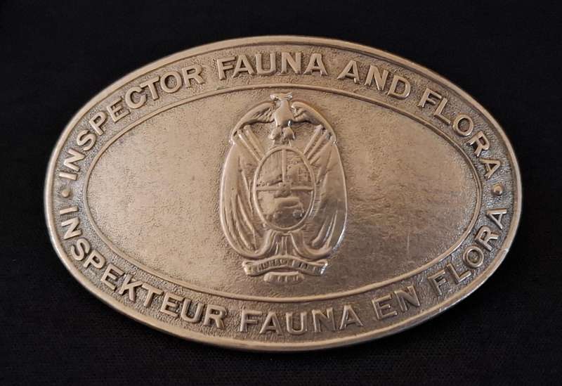 INSPECTOR / INSPEKTEUR --- FAUNA AND FLORA Cap Badge  TRANSVAAL   ---- VERY VERY RARE ----      E80