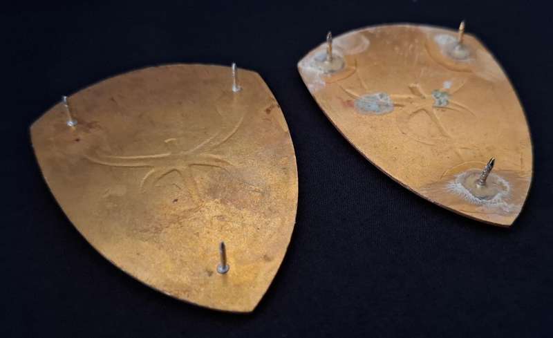 SADF -- SAMS 12 FIELD AMBULANCE UNIT SOULDER FLASH PAIR  ( ONE FLASH PINS REPAIRED )           E93