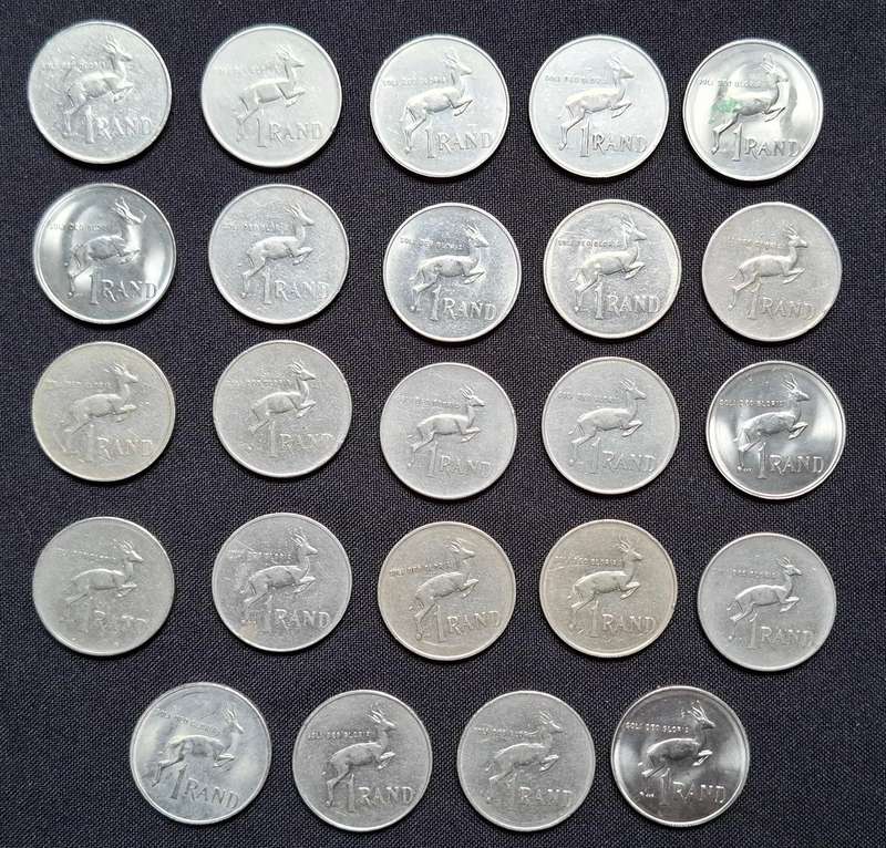 RSA One RAND LOT   ( Nickle )   ----------  ONE BID FOR THE LOT OF 24 COINS