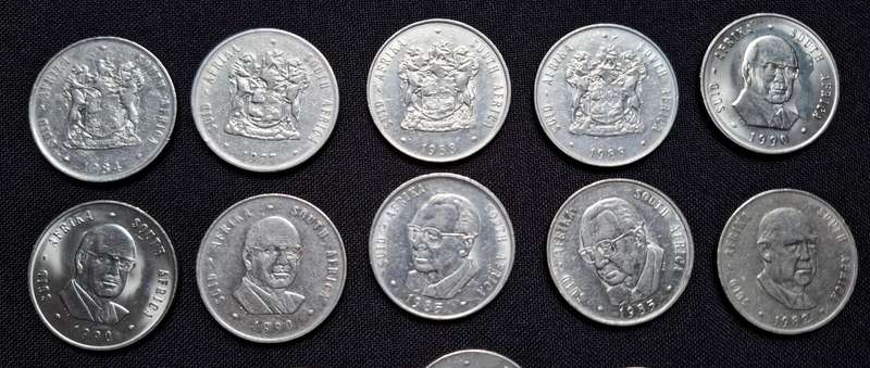 RSA One RAND LOT   ( Nickle )   ----------  ONE BID FOR THE LOT OF 24 COINS