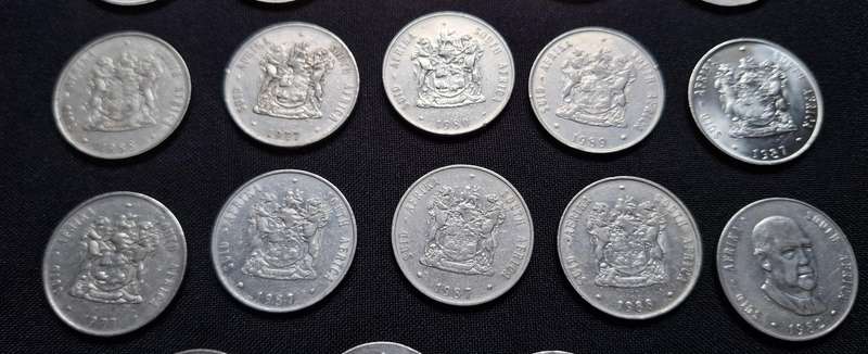 RSA One RAND LOT   ( Nickle )   ----------  ONE BID FOR THE LOT OF 24 COINS
