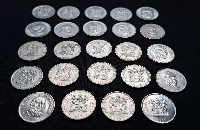 RSA One RAND LOT   ( Nickle )   ----------  ONE BID FOR THE LOT OF 24 COINS