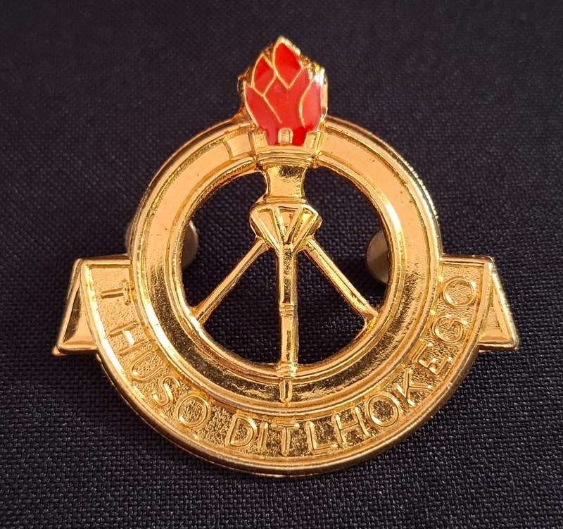 Bophuthatswana Defence Force Depot Gilding Metal And Enamel Cap Badge         E96