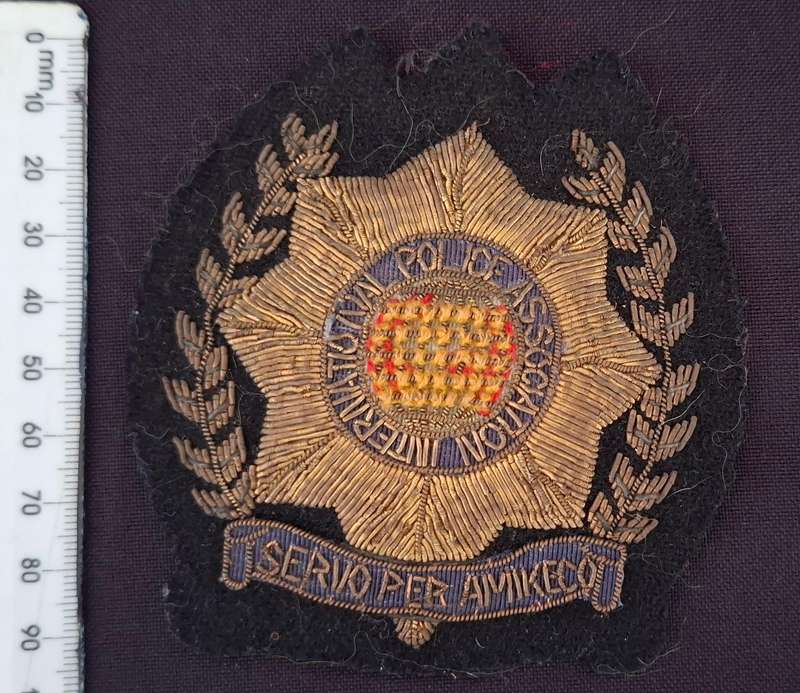 INTERNATIONAL POLICE ASSOCIATION ( GOLD BULLION WIRE ) EMBROIDERED BADGE  ( VERY RARE )  E100