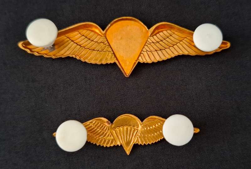SA PARACHUTE BASIC PARATROOPER WING-8 JUMPS OR MORE Full size and Mess Dress     E111