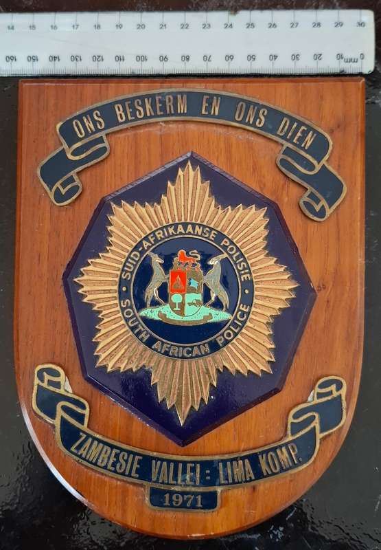 SAP ZAMBESIE VALLEI - LIMA KOMP 1971 --- ONS BESLER EN DIEN ---- PLAQUE