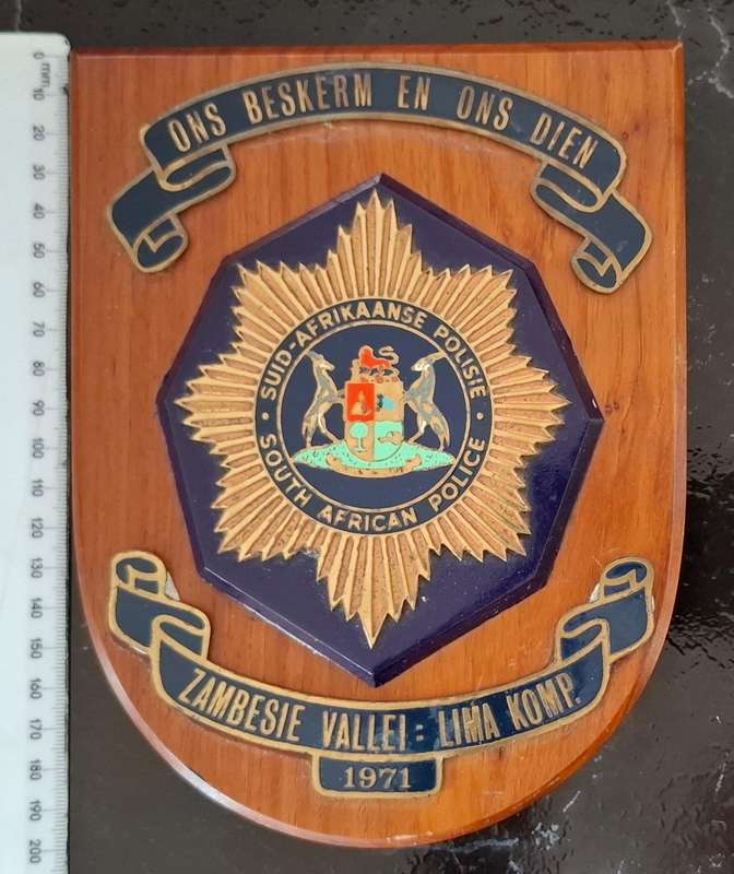 SAP ZAMBESIE VALLEI - LIMA KOMP 1971 --- ONS BESLER EN DIEN ---- PLAQUE