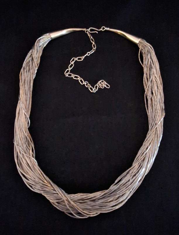 Sterling Silver .925 50 Strand Necklace ( Hallmarked SUNRISE 925 ) ( 40cm ) Weight 40g   See Photo's