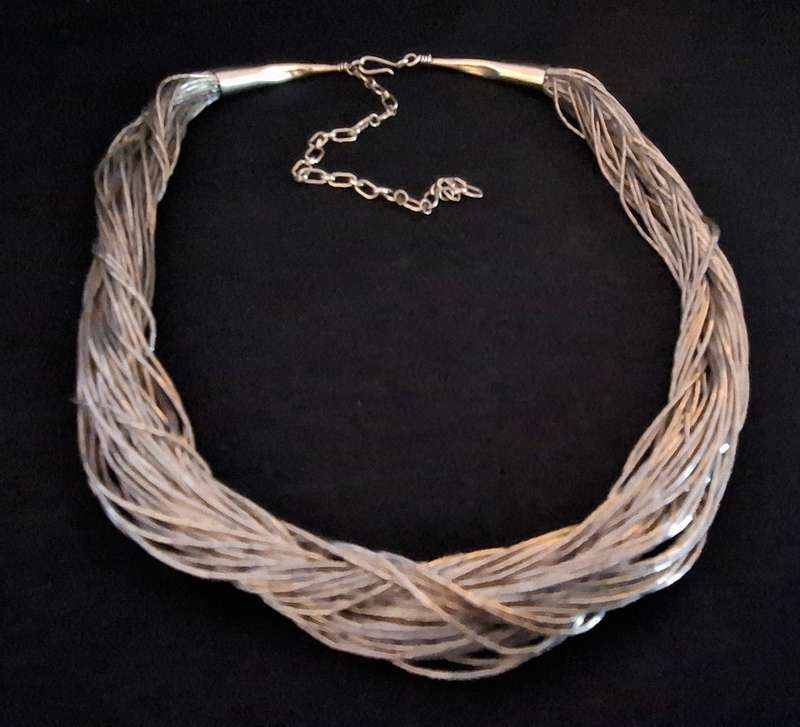 Sterling Silver .925 50 Strand Necklace ( Hallmarked SUNRISE 925 ) ( 40cm ) Weight 40g   See Photo's