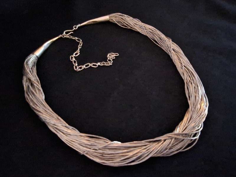 Sterling Silver .925 50 Strand Necklace ( Hallmarked SUNRISE 925 ) ( 40cm ) Weight 40g   See Photo's