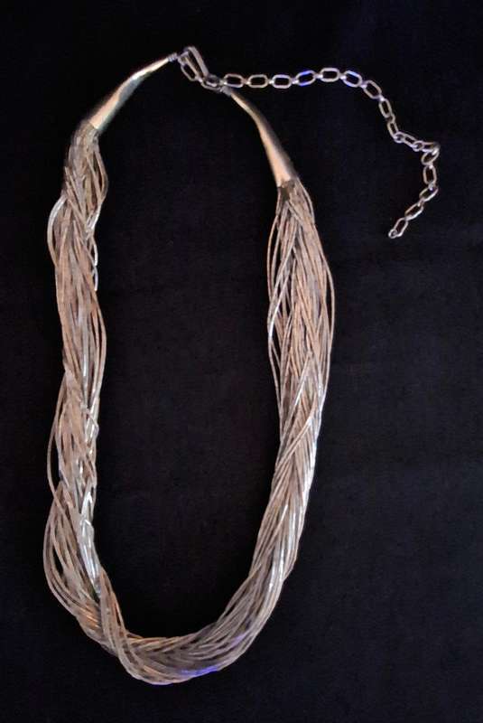 Sterling Silver .925 50 Strand Necklace ( Hallmarked SUNRISE 925 ) ( 40cm ) Weight 40g   See Photo's