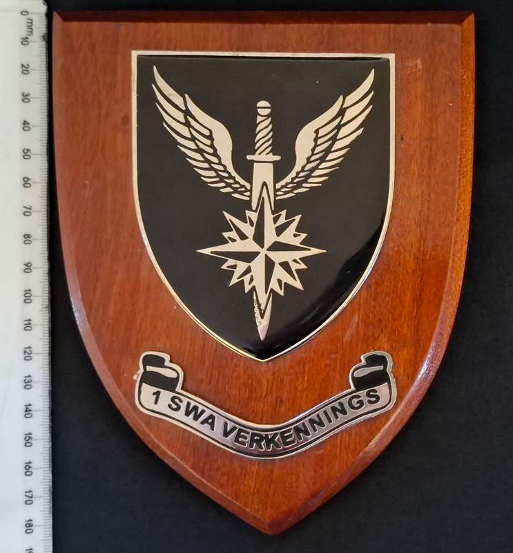 RECCE 1st SWA Special Forces South West African Territorial Force Command Wood Shield Plaque