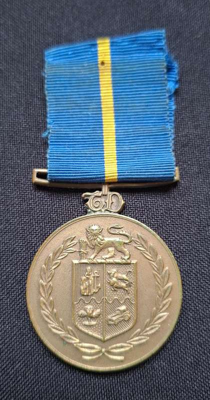 South African Police  (SAP)  Full Size Medal for Faithful Service 30637 KONST. JP TERBLANCHE 3,5,67
