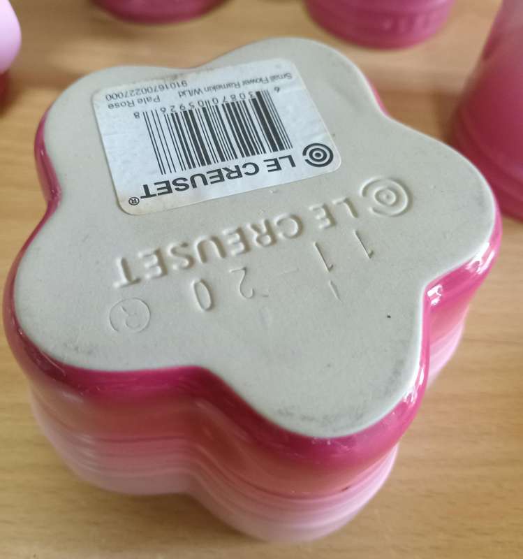 Le Creuset espresso cups and flower ramekin