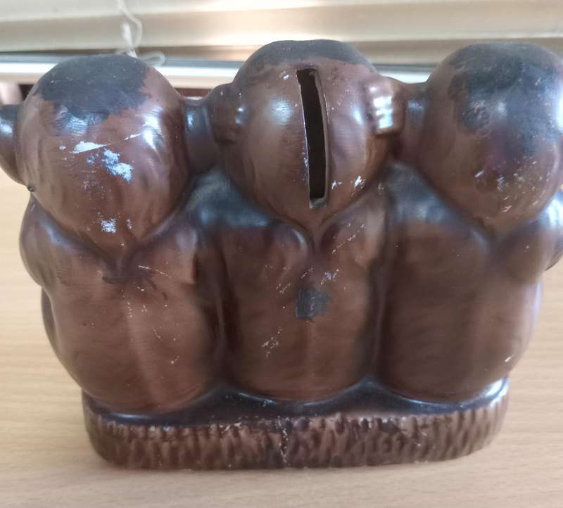 Vintage 3 monkey money box