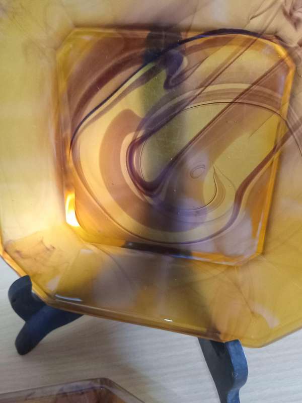 Davidson glass amber cloud plates