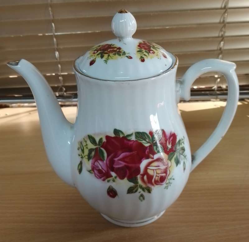 English Rose China teapot