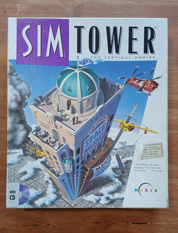 Sim Tower BIG BOX (Includes Copy of SimCity 2000 with Big box  manual)