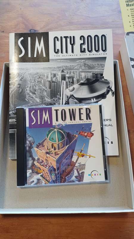 Sim Tower BIG BOX (Includes Copy of SimCity 2000 with Big box  manual)