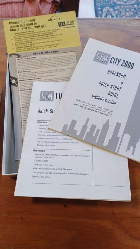 Sim Tower BIG BOX (Includes Copy of SimCity 2000 with Big box  manual)
