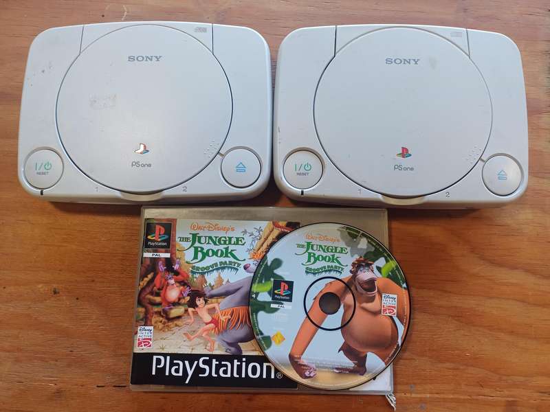 2x PSOne console bundle + Jungle Book Groove Party (Read description before bidding)
