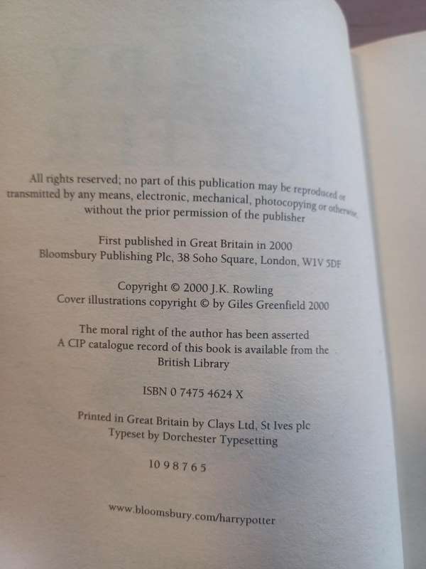 Harry Potter and the goblet of fire - J.K Rowling HARDCOVER First Edition