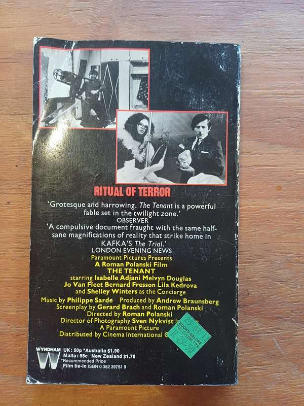The Tenant - Roland Topor (A Roman Polanski Film) Paperback