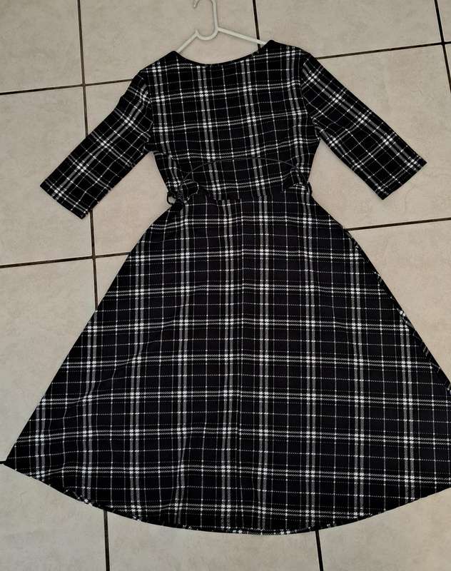 Ladies flair black and white dress