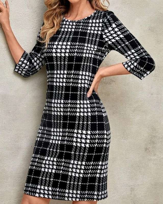 Black and white ladies dress