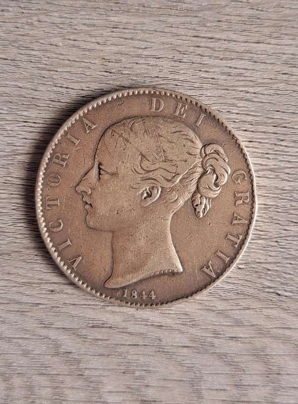 1844 British Queen Victoria coin