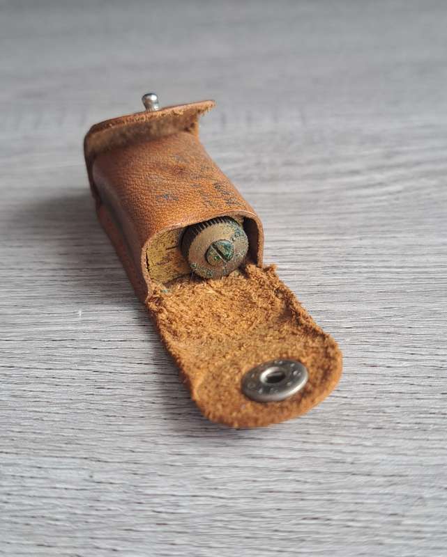 DUX pencil sharpener and leather pouch