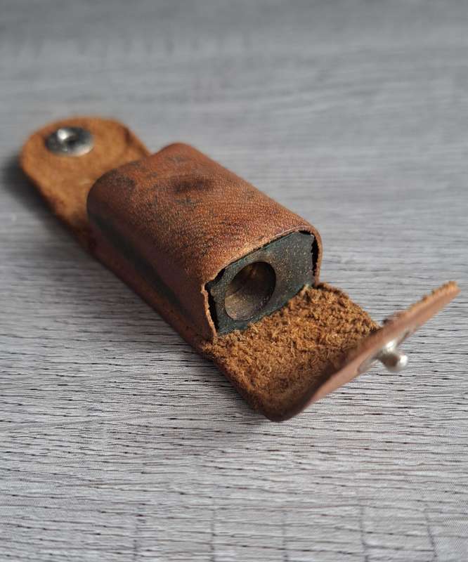 DUX pencil sharpener and leather pouch