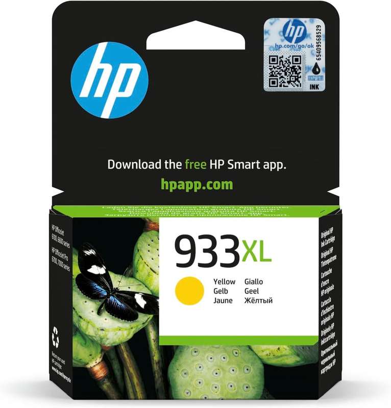 HP 933XL High Yield Original Ink Cartridge, Yellow