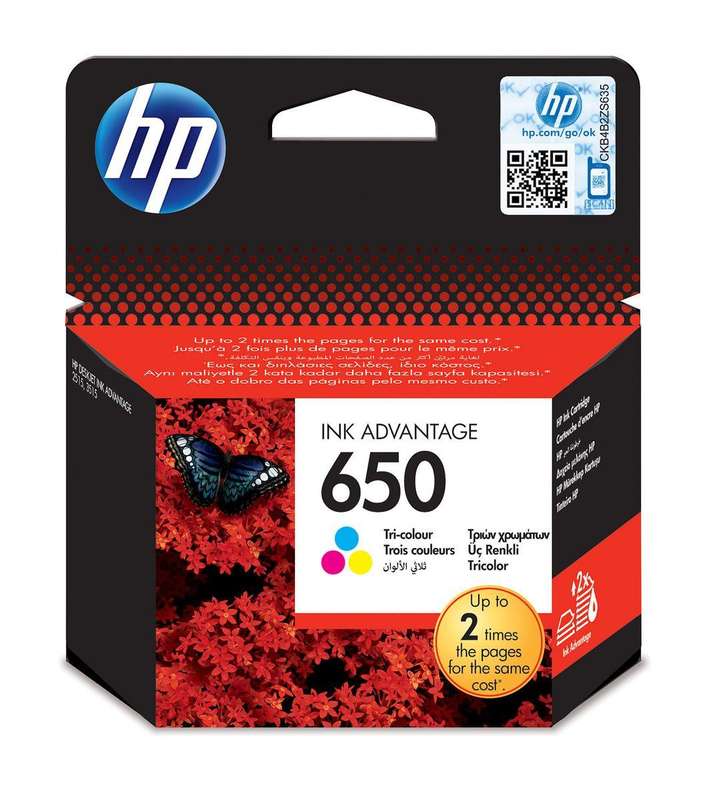 HP 650 Tri-Colour Ink Cartridge