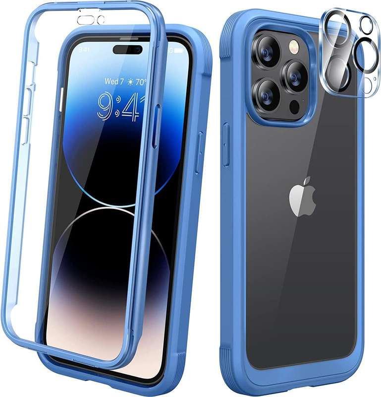 MIRACASE Screen Protector/Anti-Scratch Cover+ Lens Protector iPhone 14 Pro - Blue