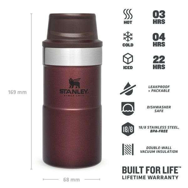 Stanley - Trigger-Action Travel Mug .25L - Hammertone Green - Wine