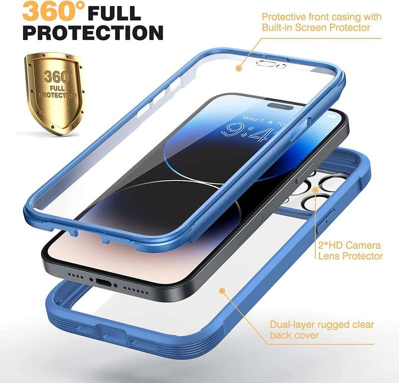 MIRACASE Screen Protector/Anti-Scratch Cover+ Lens Protector iPhone 14 Pro - Blue
