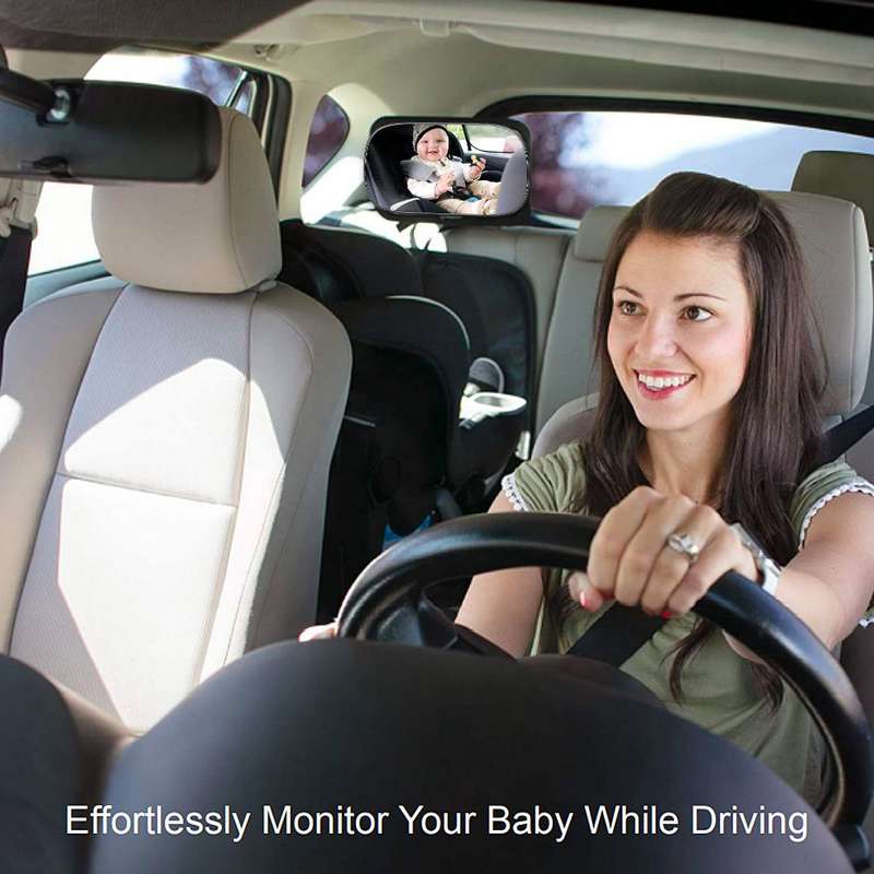 Baby Mirror for Car Travel with 2 Extra Strips Fits all cars