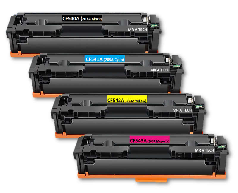 HP 203A (CF540A,CF541A,CF542A,CF543A) Compatible Toner (B/C/M/Y)