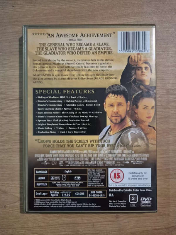 GLADIATOR SPECTACULAR 2 DISC DVD WIDESCREEN