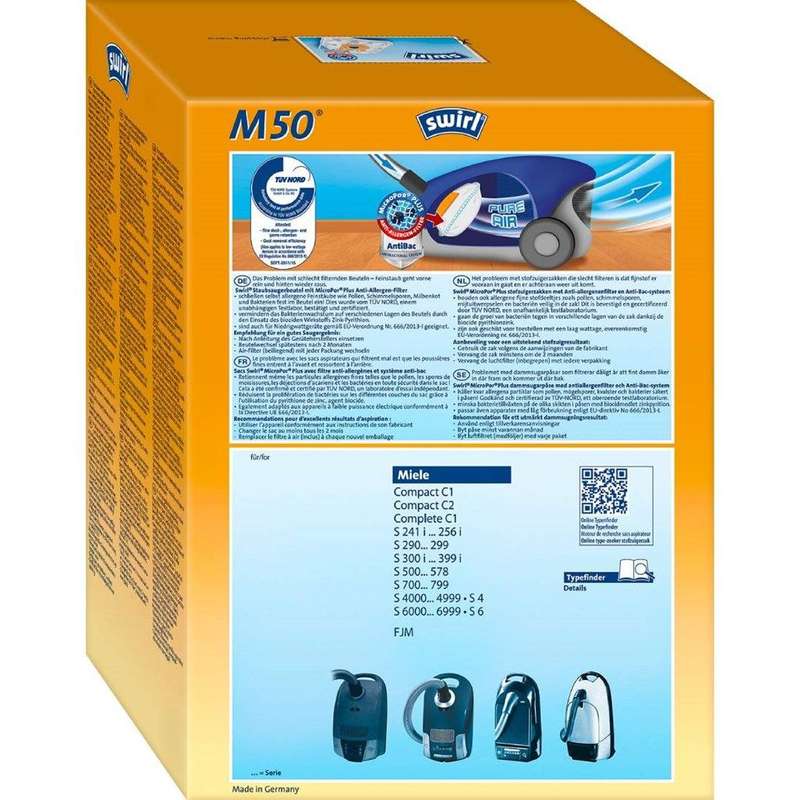 Swirl Multi Fit Vacuum Cleaner Bag M50 Suitable for Miele